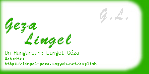 geza lingel business card